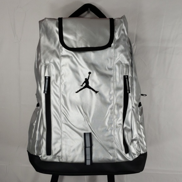 silver jordan backpack